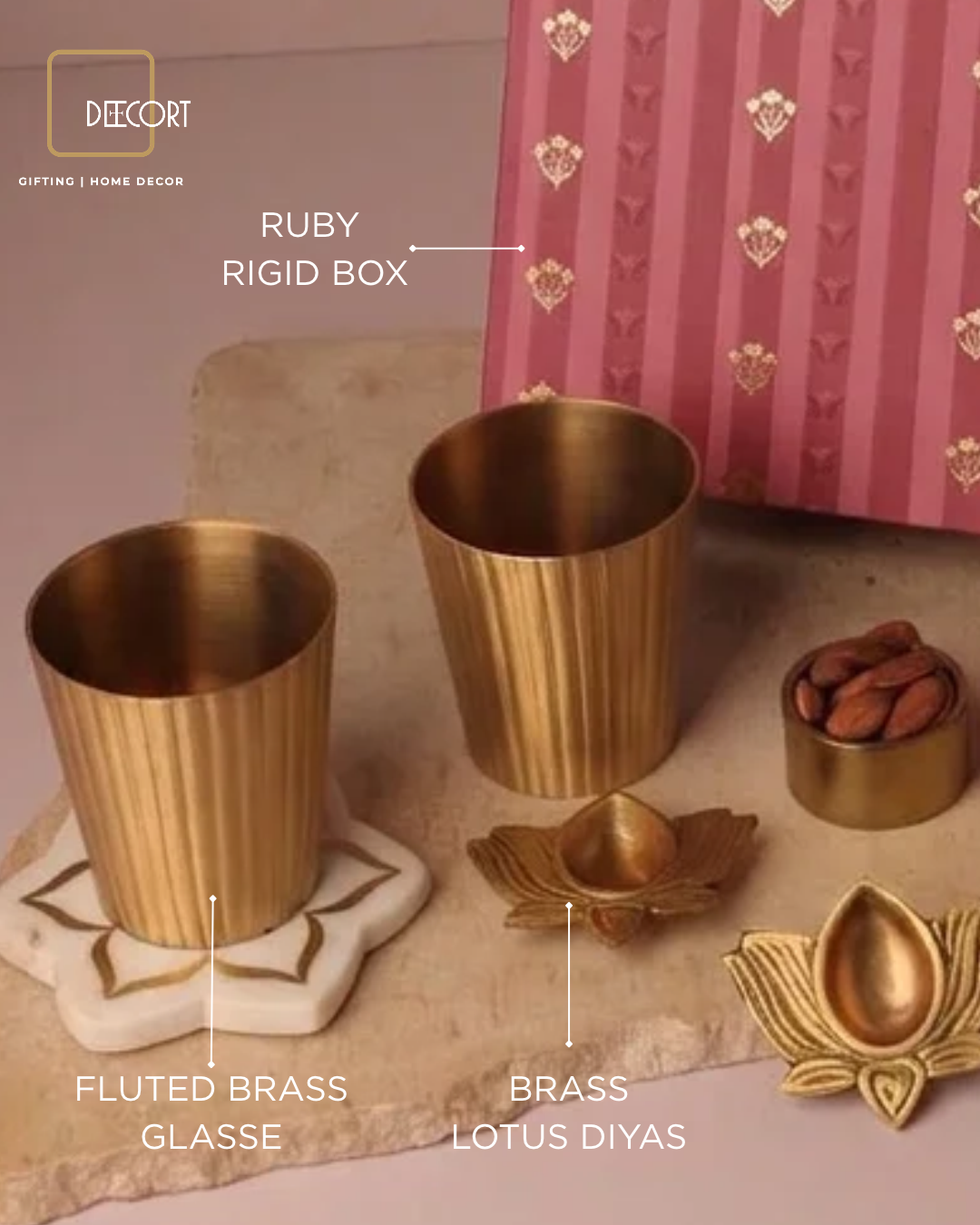 The Ruby Urli Marble & Brass Festive Gift Box