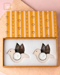 Set of 2 Marble Bird T-Light Holders with Mother-of-Pearl Inlay – Luxury Décor Gift Set (Gift Box Included)