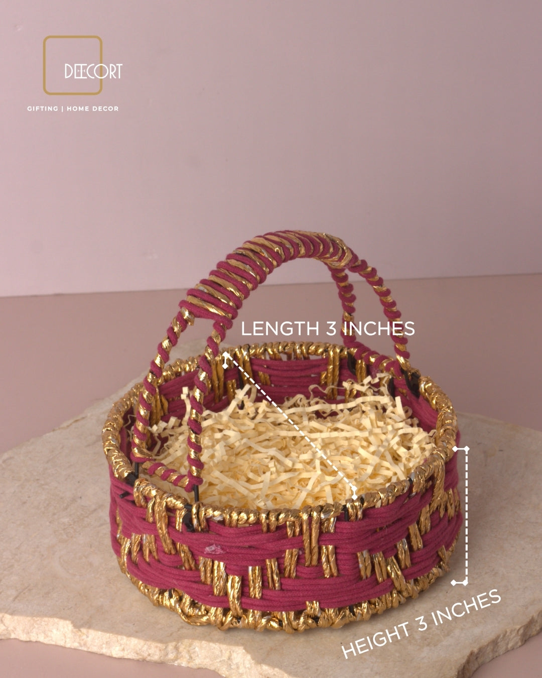 Sangria Gold Round Basket