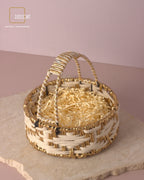 Ivory Gold Round Basket