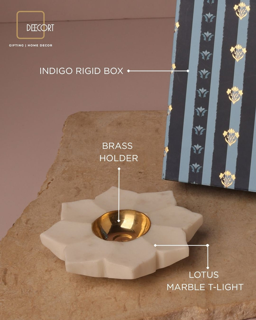 Lotus Marble T-light Holder
