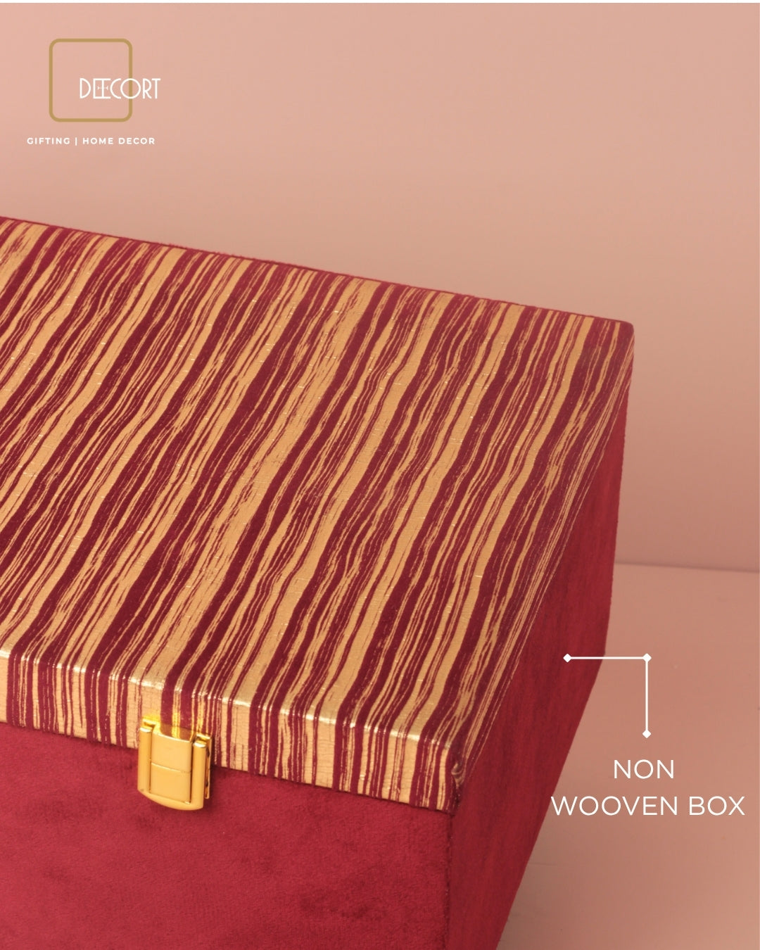 Burgundy Gold Stripe Gift Box