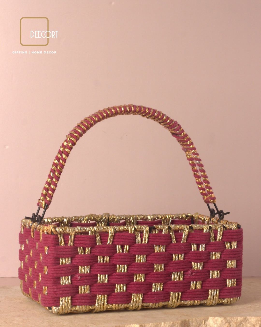 Sangria Gold Rectangle Basket