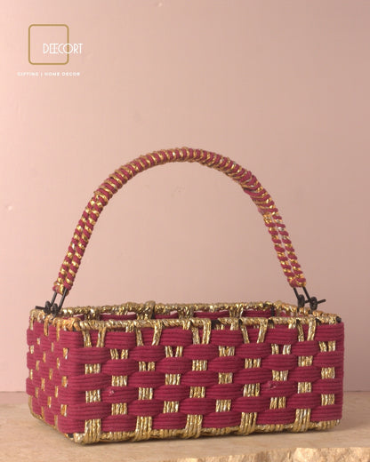 Sangria Gold Rectangle Basket