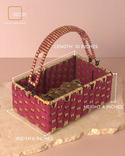 Sangria Gold Rectangle Basket