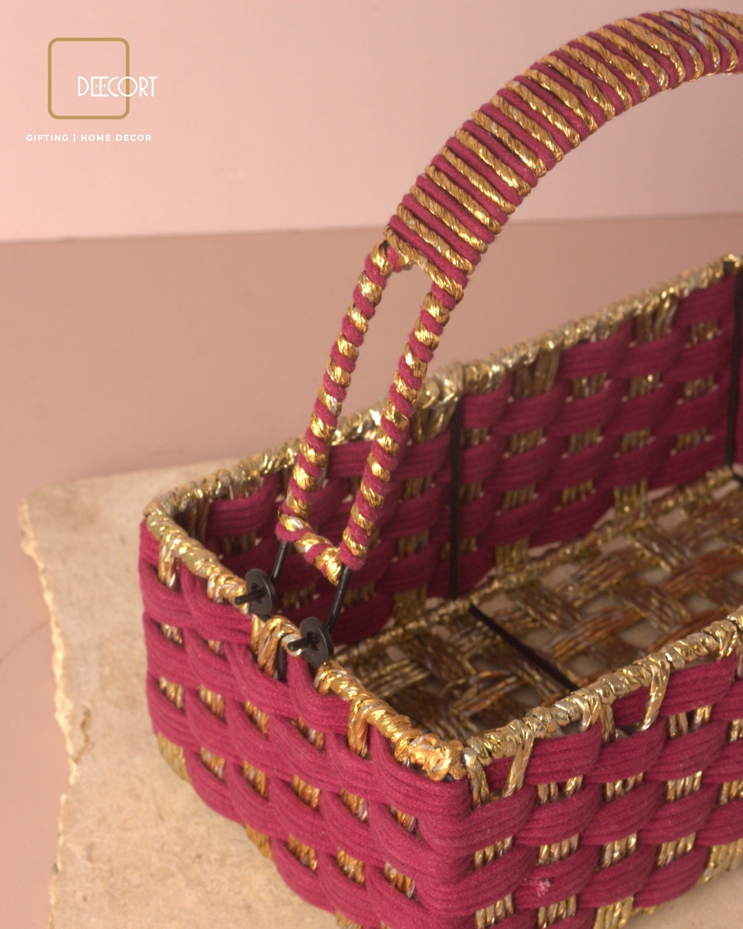 Sangria Gold Rectangle Basket