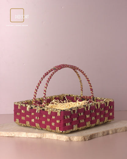 Sangria Gold Square Basket