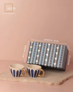 Royal Blue Hand-Painted Tea Cup - Set of 2