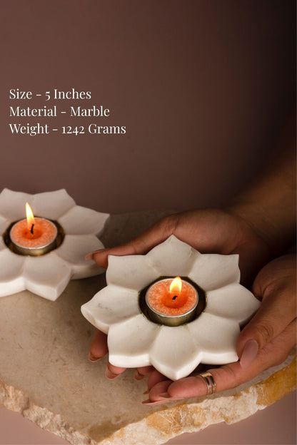 Lotus Marble T-light Holder