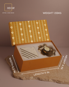 Wave T-Light Holder with Scented T-Light & Natural Marble Square Coasters with Brass Inlay – Festive Gift Set (Gift Box Included)