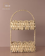 Ivory Gold Tiered Basket