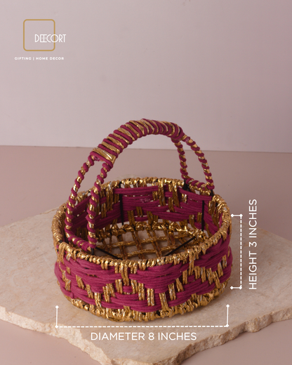 Sangria Gold Round Basket