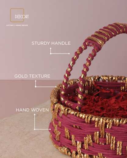Sangria Gold Round Basket