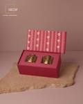 Set of 2 Urban Gold Jasmine-Scented Candles with Wax Flowers – Elegant Festive Gift Set (Gift Box Included)