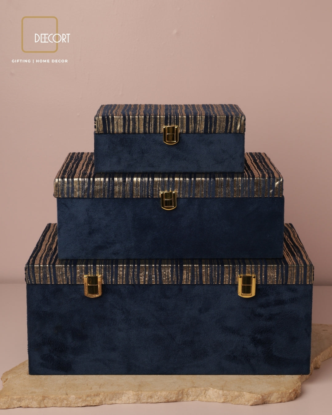 Premium Navy Blue & Gold Gift Box
