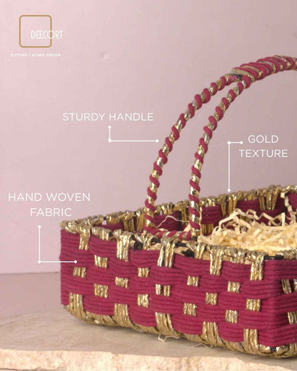 Sangria Gold Square Basket