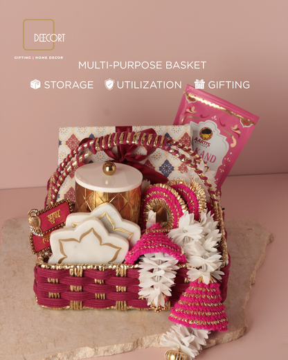 Sangria Gold Square Basket