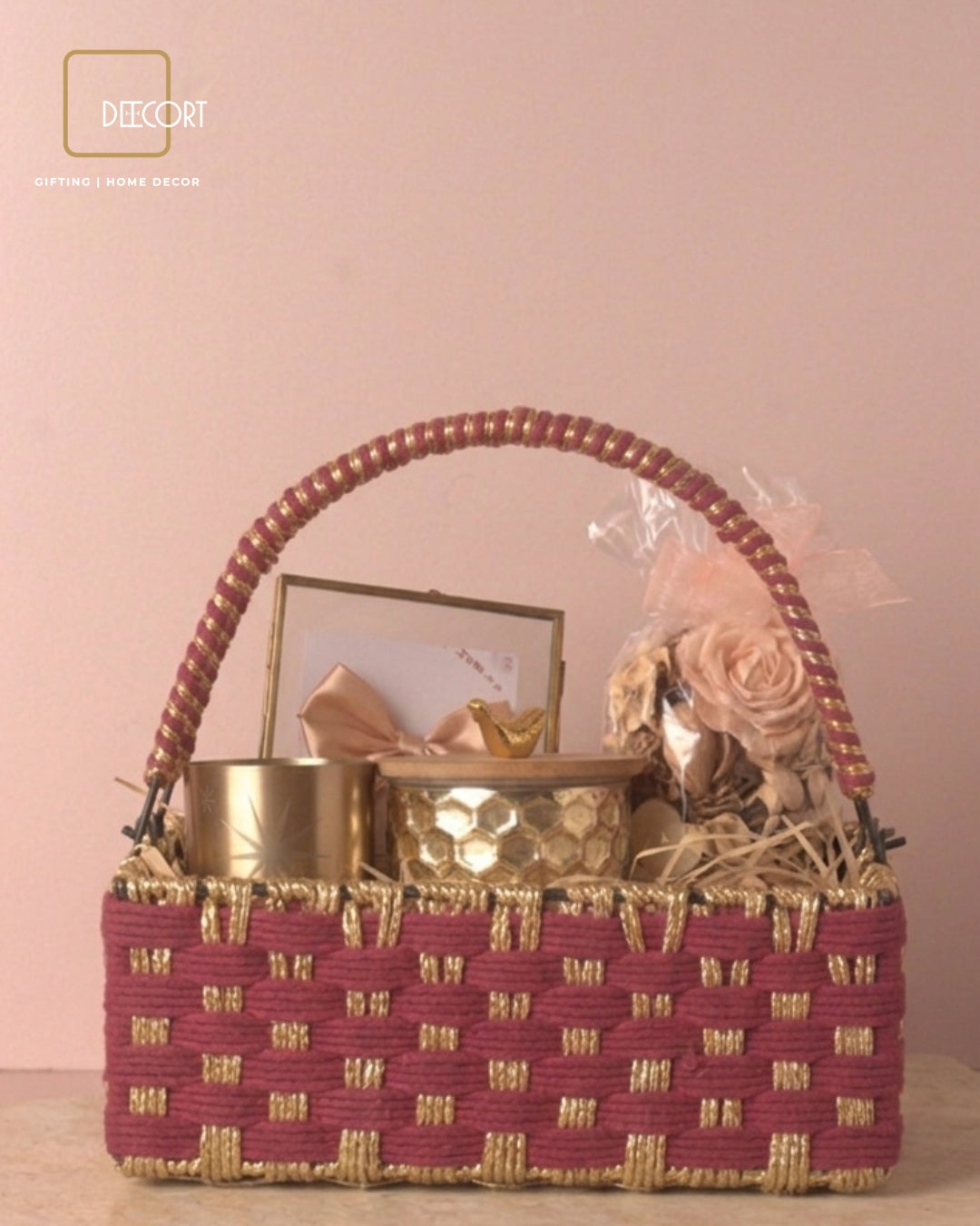 Sangria Gold Rectangle Basket