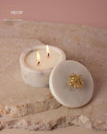 Ivory Honeybee Double-Wick Marble Candle