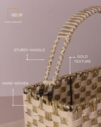 Ivory Gold Rectangle Basket