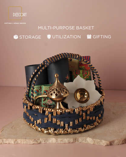 Azure Round Weave Basket