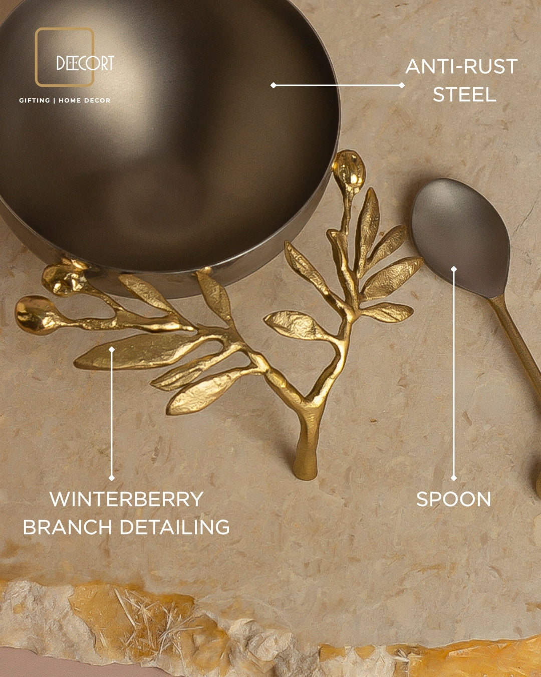Winterberry Bowl with Spoon Gift Set