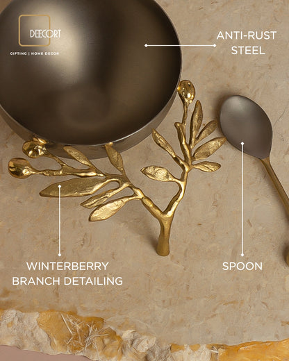 Winterberry Bowl with Spoon Gift Set