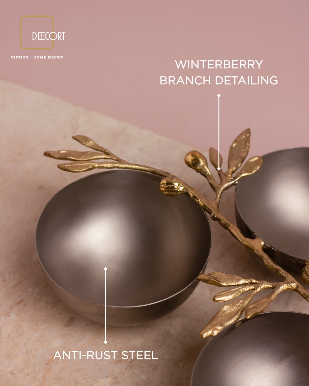 Winterberry Trio Bowl with Spoons Gift Set
