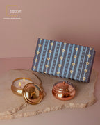 Geometric Embossed Gold and Rose Gold Double Wick Scented Candle - Set of 2