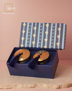 Gold Hammered Scented Candle with Tassel - Set of 2