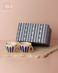 Royal Blue Hand-Painted Tea Cup - Set of 2
