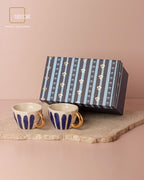 Royal Blue Hand-Painted Tea Cup - Set of 2