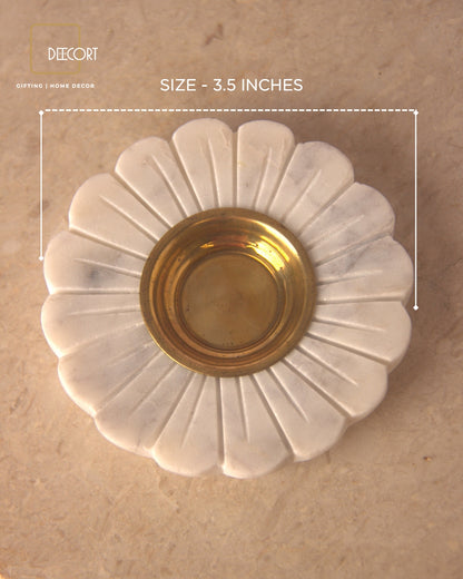 Marble Floral T-light Holder Gift Set