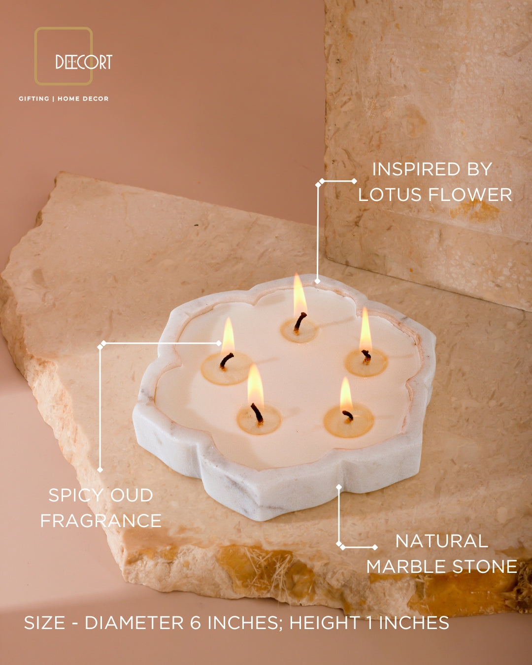 Marble Infinity Urli Scented Candle - Multiwick