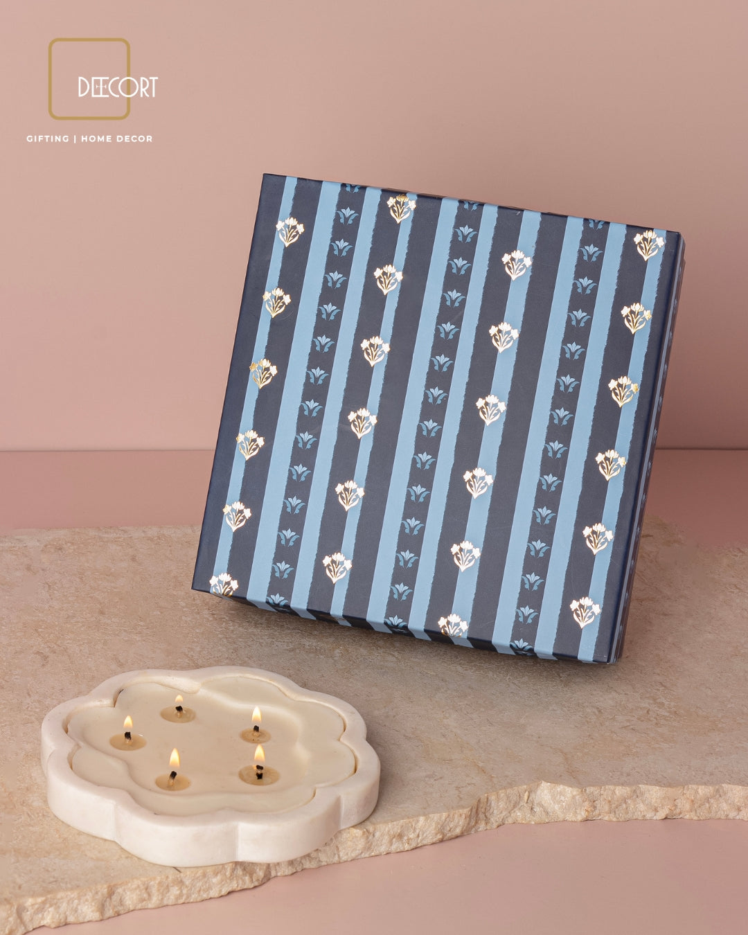 Marble Floral Multiwick Candle