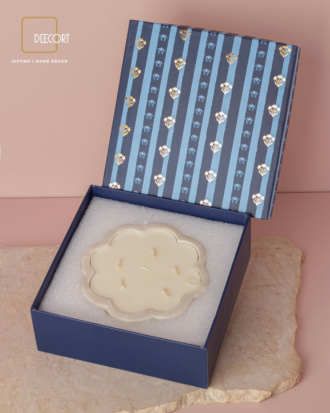 Marble Floral Multiwick Candle