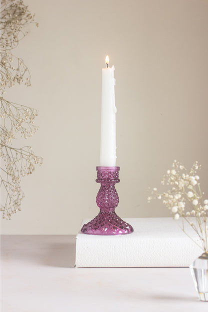 Diamond Mulberry Glass Candle Stands – Mini