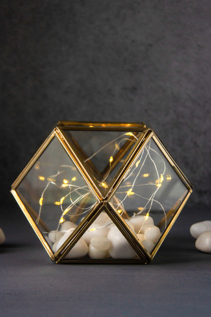 Teardrop Brass Lined Glass Prism