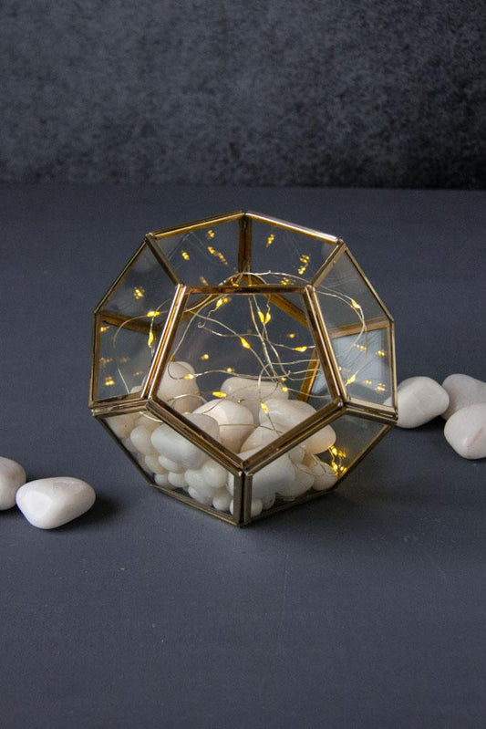 Pentagonal Brass Lined Glass Prism