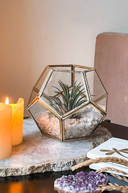 Pentagonal Brass Lined Glass Prism