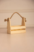 Pinewood Two Jar Basket with Jute Handle