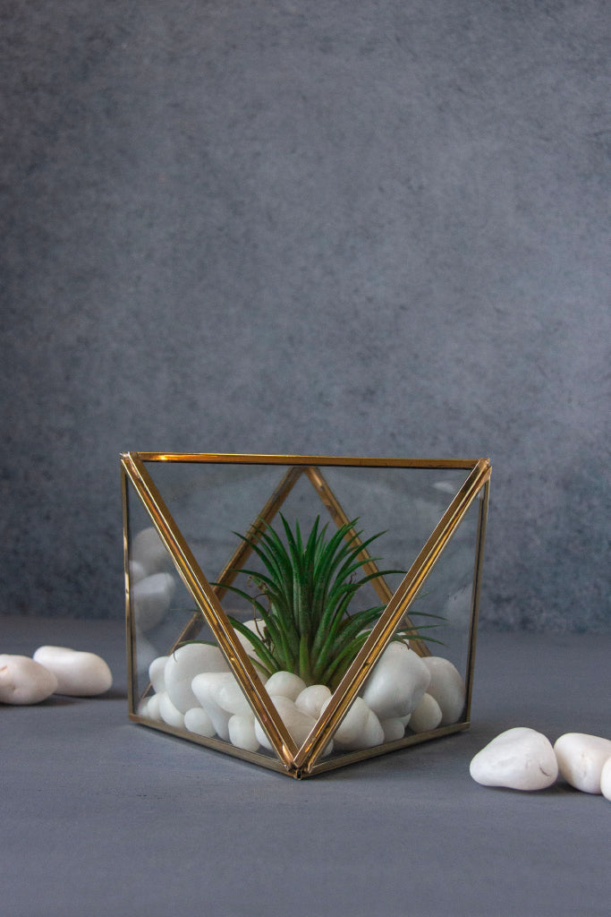 Triangular Brass Lined Glass Prism