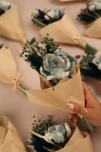 Bud Rose Dried Flower Bouquet Blue & Grey - Pack of 1