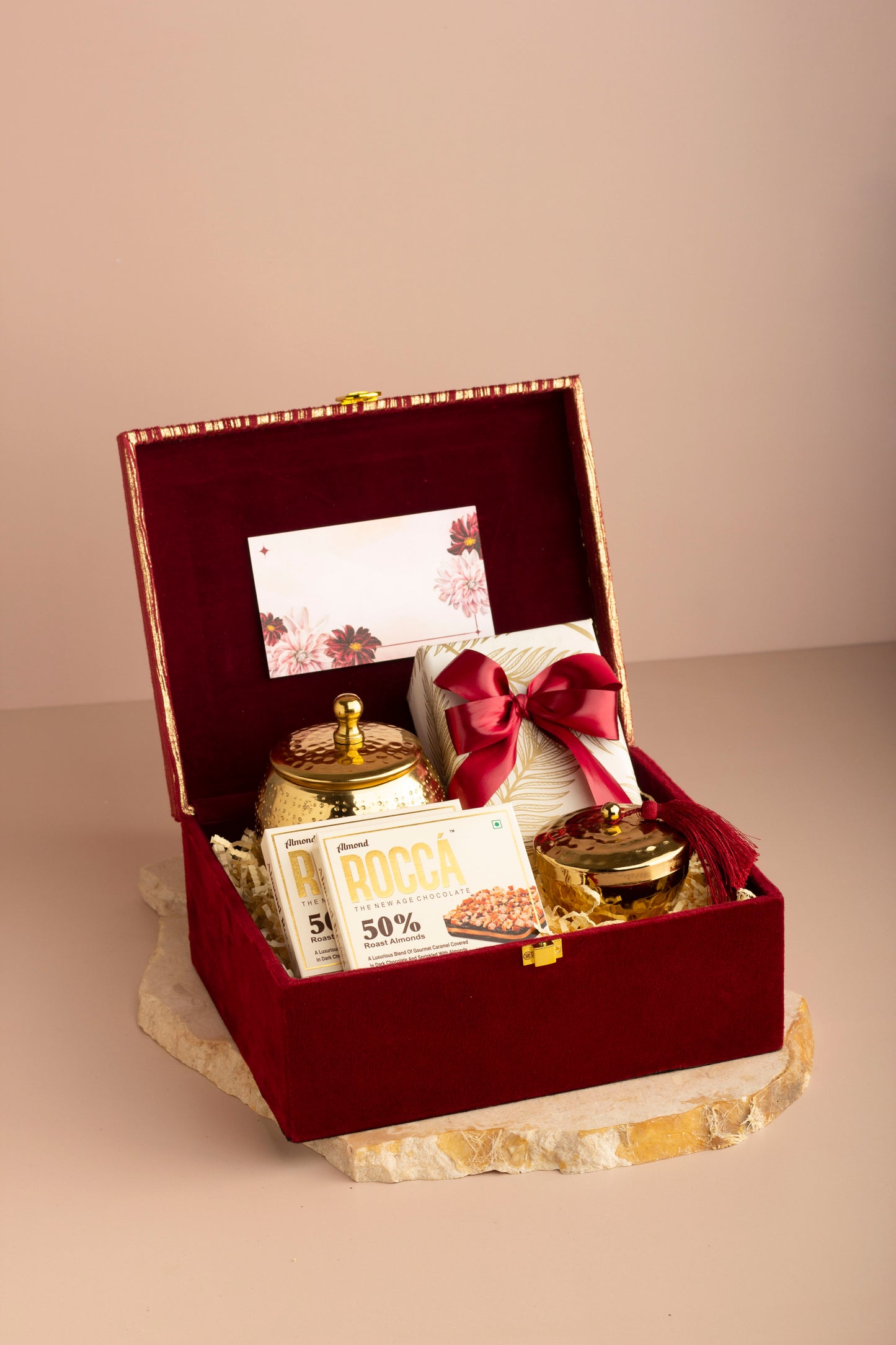 Burgundy-Gold Rakhi Hamper