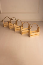 Pinewood Two Jar Basket with Jute Handle
