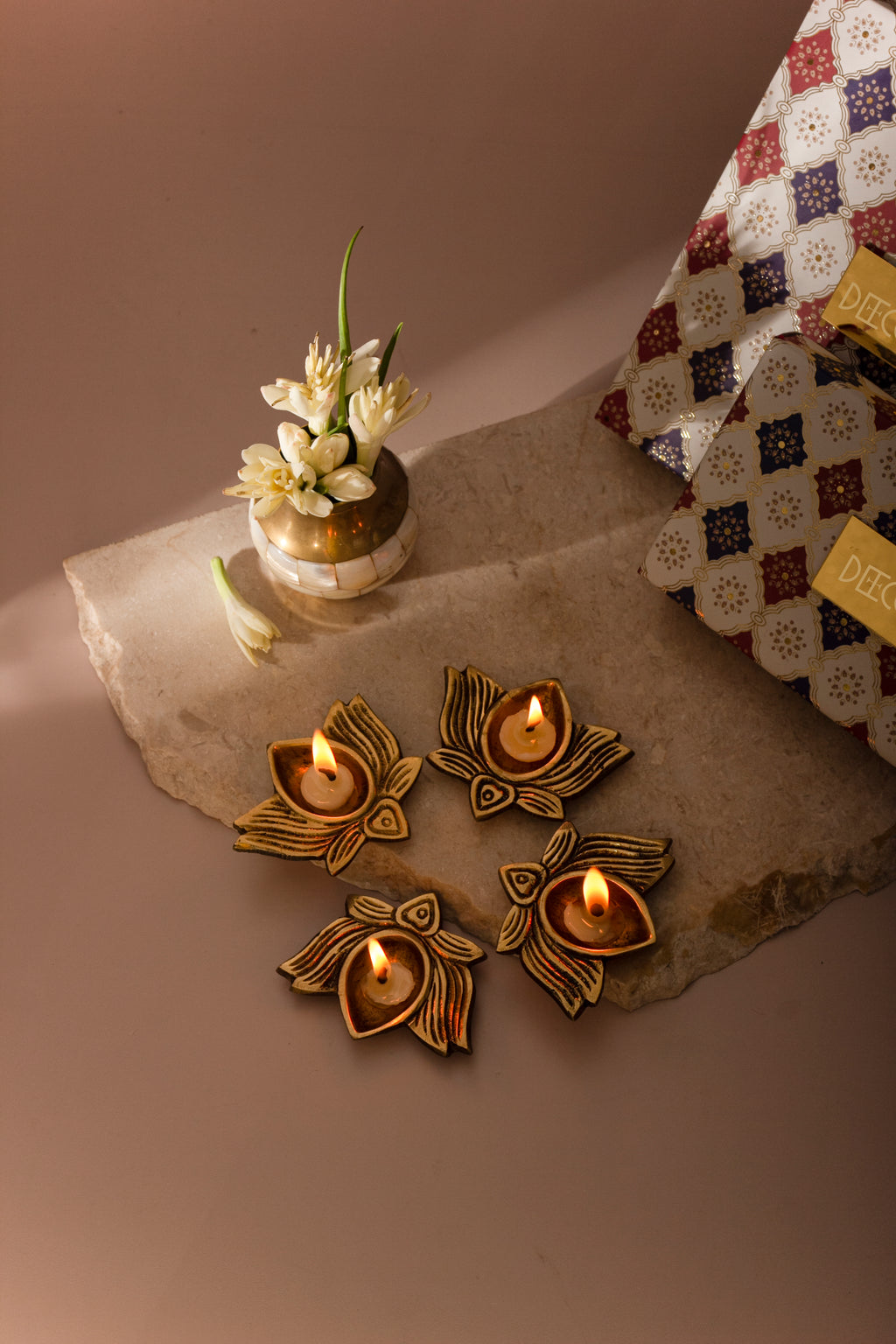 Brass Lotus Diya