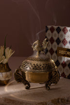 Royal Brass Incense Holder with pack of 10 Scented Dhoop Cones
