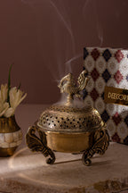 Royal Brass Incense Holder with pack of 10 Scented Dhoop Cones