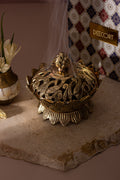 Lotus Brass Incense Holder with pack of 10 Scented Dhoop Cones