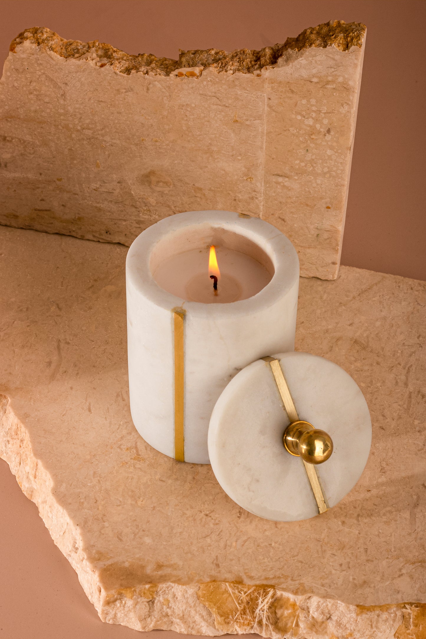 Marble Brass Inlay Scented Candle